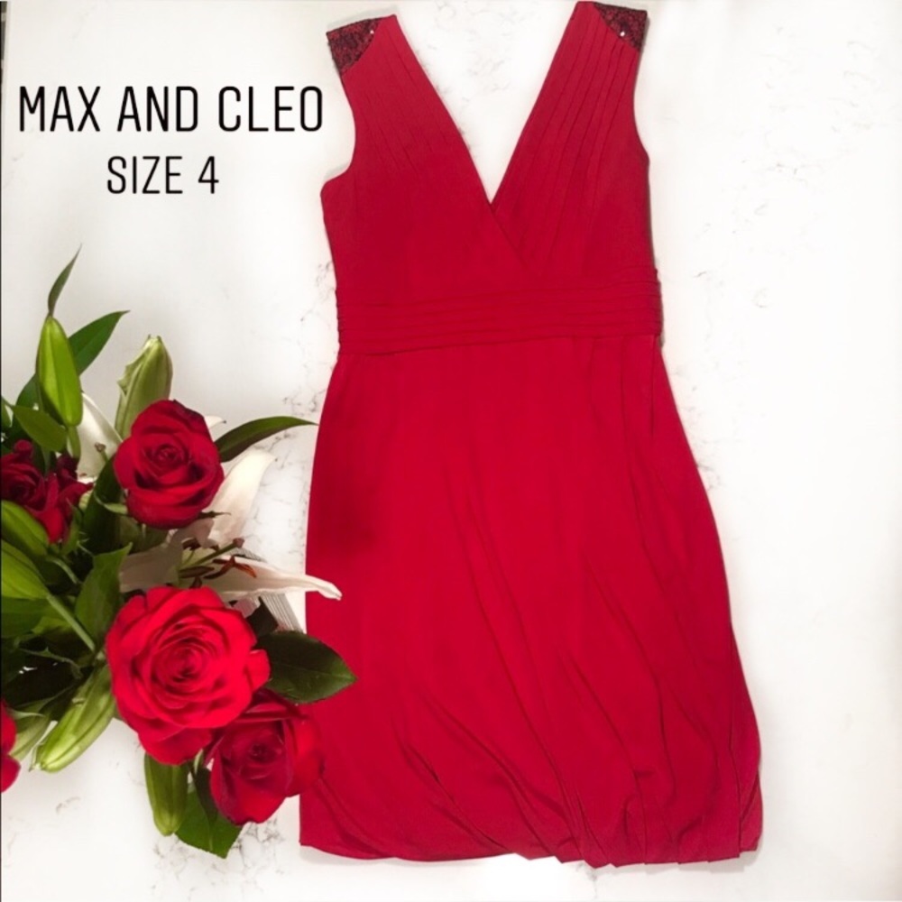 Max and Cleo Crimson Red Dress